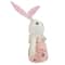 11" Pink Spring Floral Easter Bunny Figure